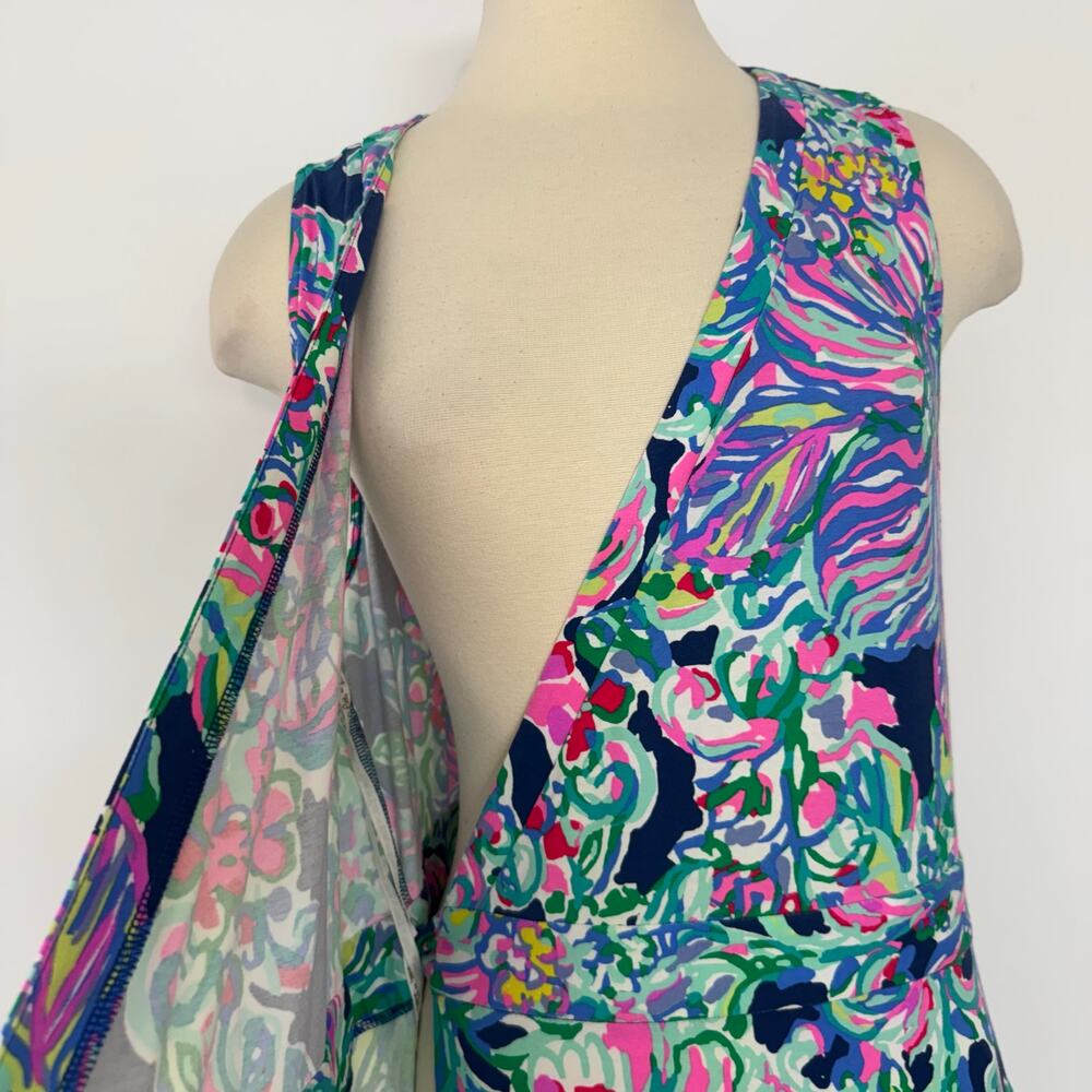 Lilly Pulitzer Delfina Sleeveless Maxi Wrap Dress in Indigo Exotic Escapade XL - Picture 4 of 11